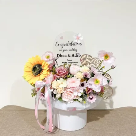 Bloom Box Akrilik Ucapan Wedding Sukmajaya